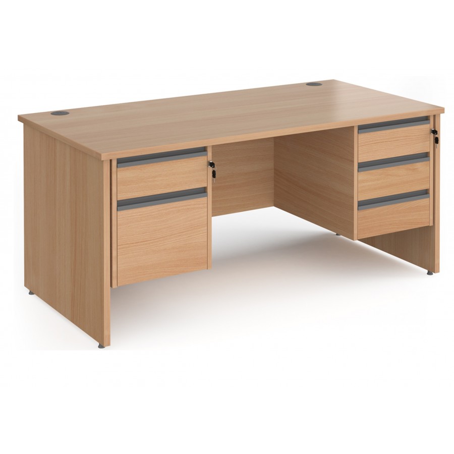 Harlow Panel End Straight Desk with Two and Three Drawer Pedestals